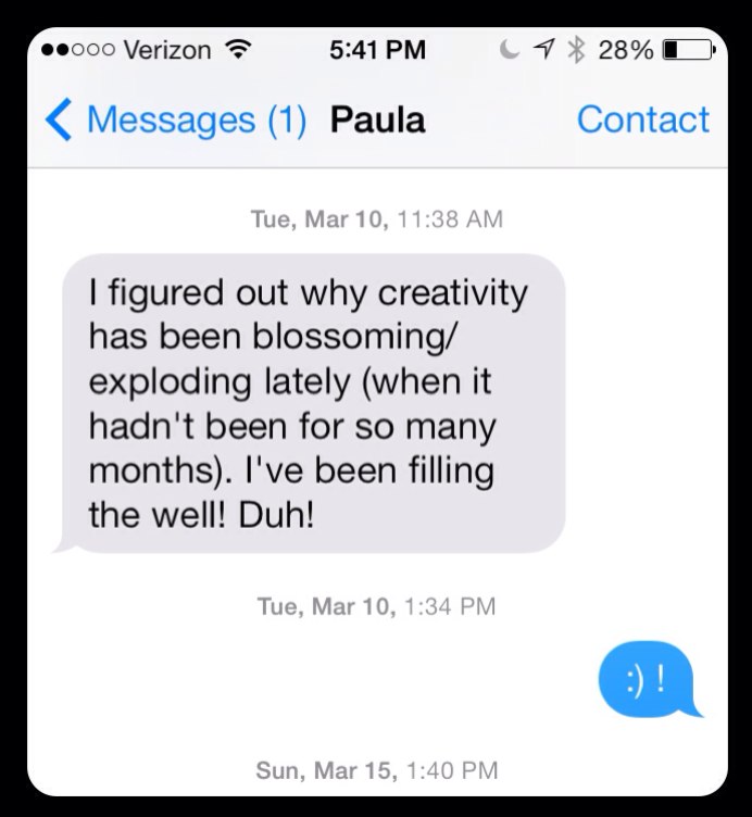Paula fills the well